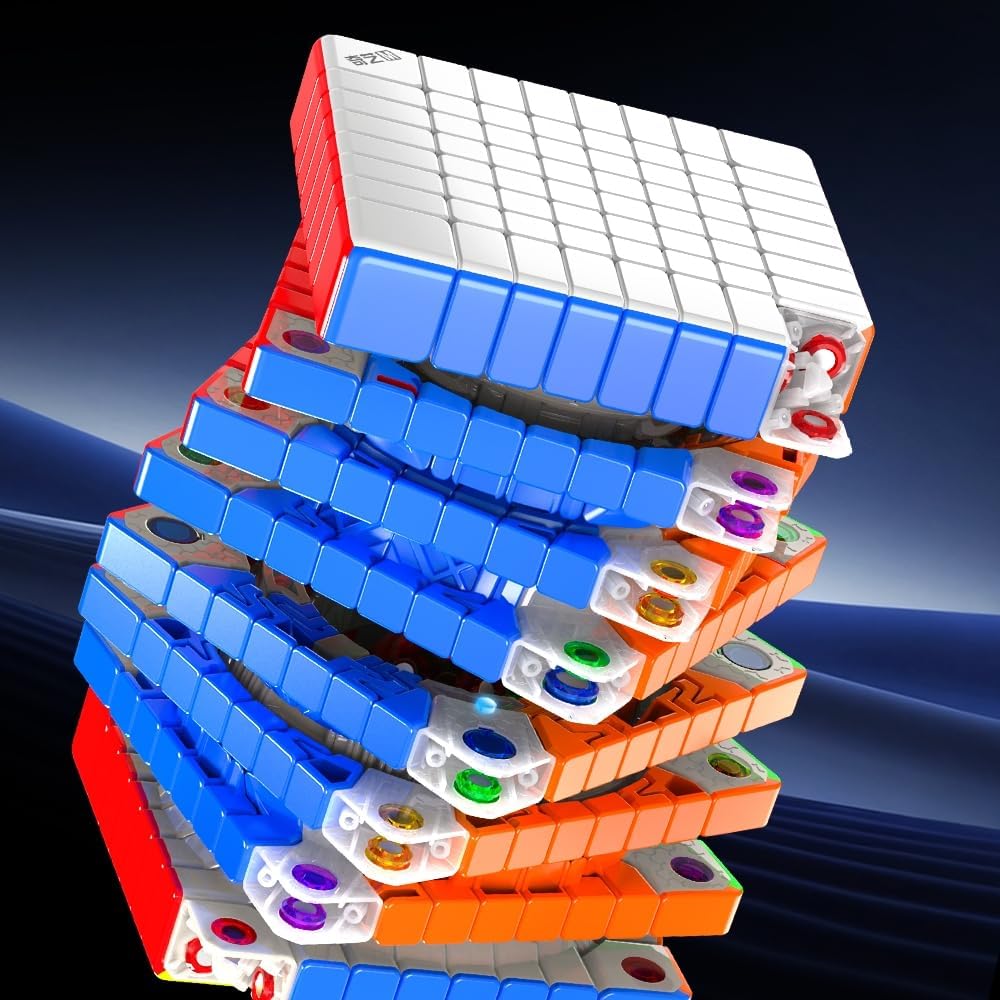 Bukefuno QY Magnetic 8x8 Speed Cube 64MM Magic Stickerless 8M Education Toys Puzzle Cube 2025 QY 8x8x8 Professional Magnetic Cube