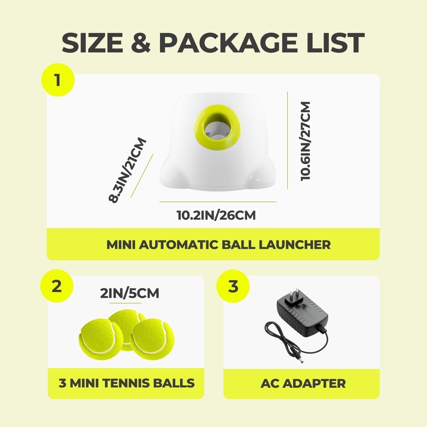 ALL FOR PAWS Hyperfetch Ottimo gioco di lancio per cani, lanciatore di palle da tennis interattivo, per addestramento di cani, 3 palline incluse (stile mini), con adattatore europeo…