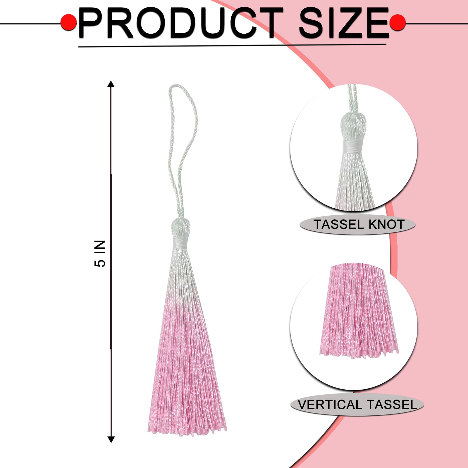 50PCS Mini Silk Tassel for Craft DIY Bookmark Cute Jewellery Making Beaded, Girl Earring, Keyring, Graduation, Small Key - Image 2