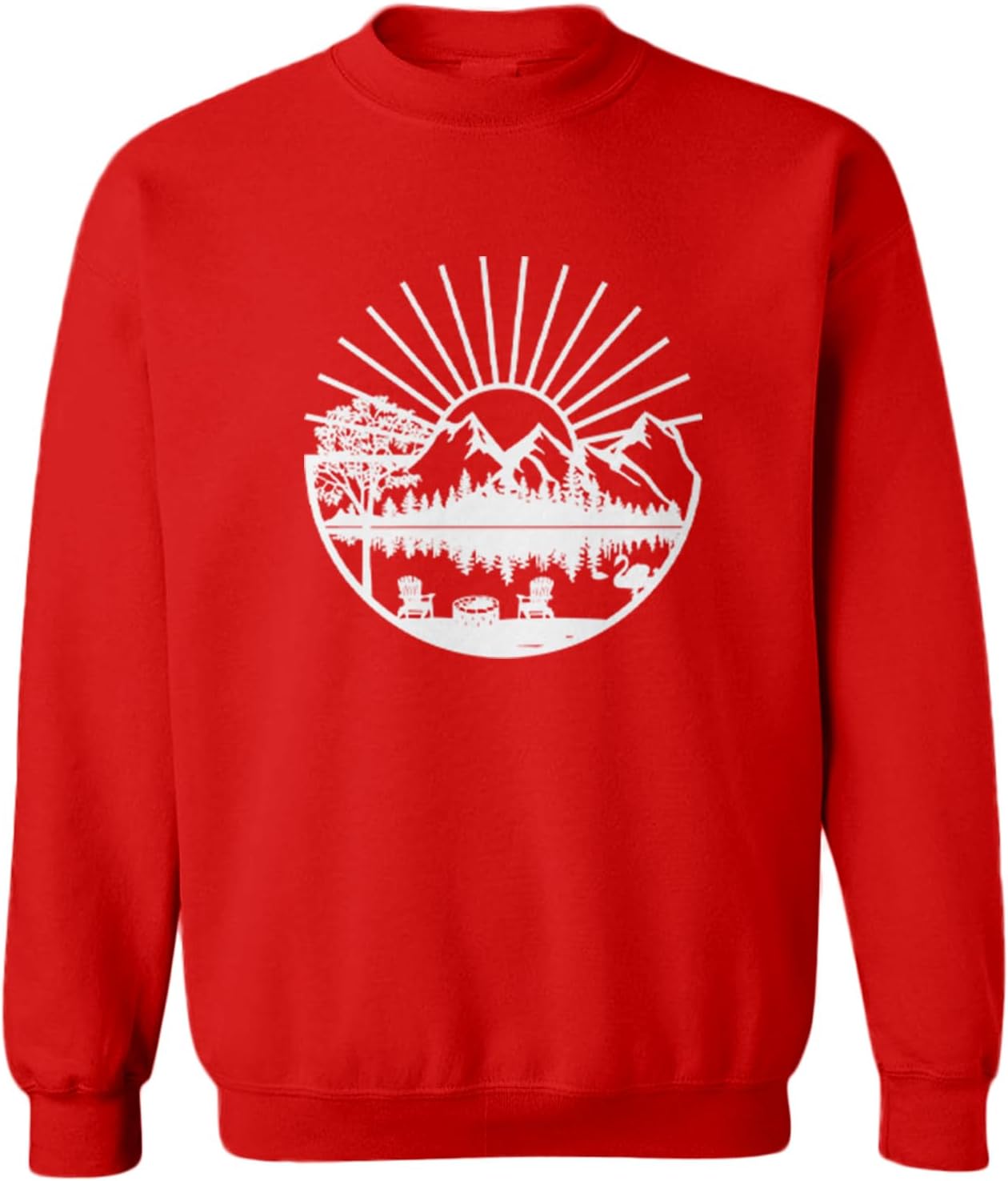 Tcombo Scenic Mountains & Lawn Chairs - Hiking Toddler Fleece Crewneck Sweater