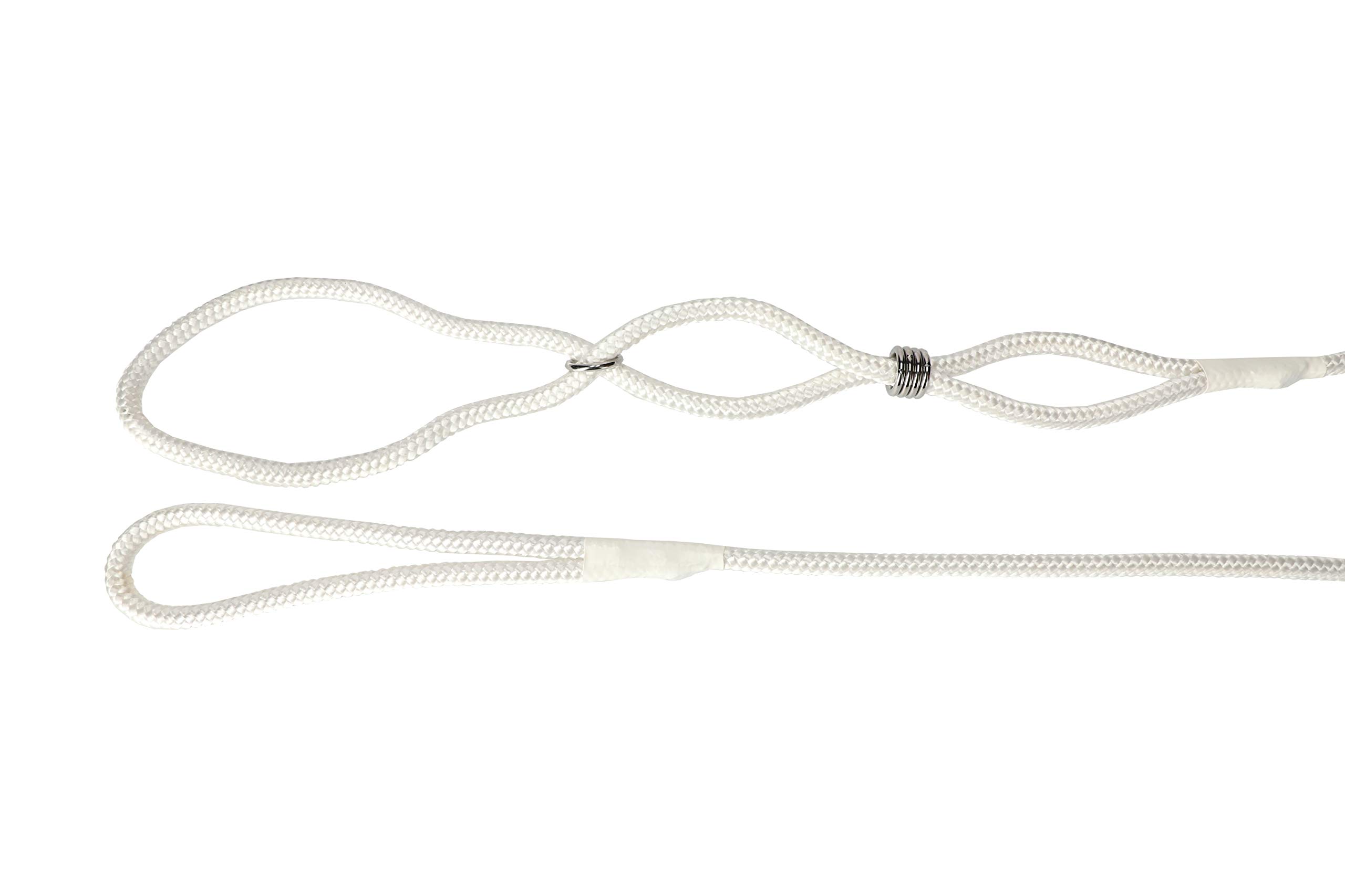 Dingo Show Lead for Dog from White Cord Comfy Leash for Handler and Dog on the Ring 10479, 0.8 x 150 cm - Image 2