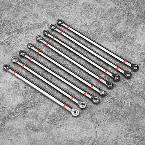 Qinlorgo Link Rod, Rc Part Aluminium Alloy Rc Car Link Rod 8Pcs Rc Car Accessory Rc Car Link Rod, For Scx10 1/10 Scale 313Mm Wheelbase Rc Crawler Toy Car(Blue Black) #TOP1