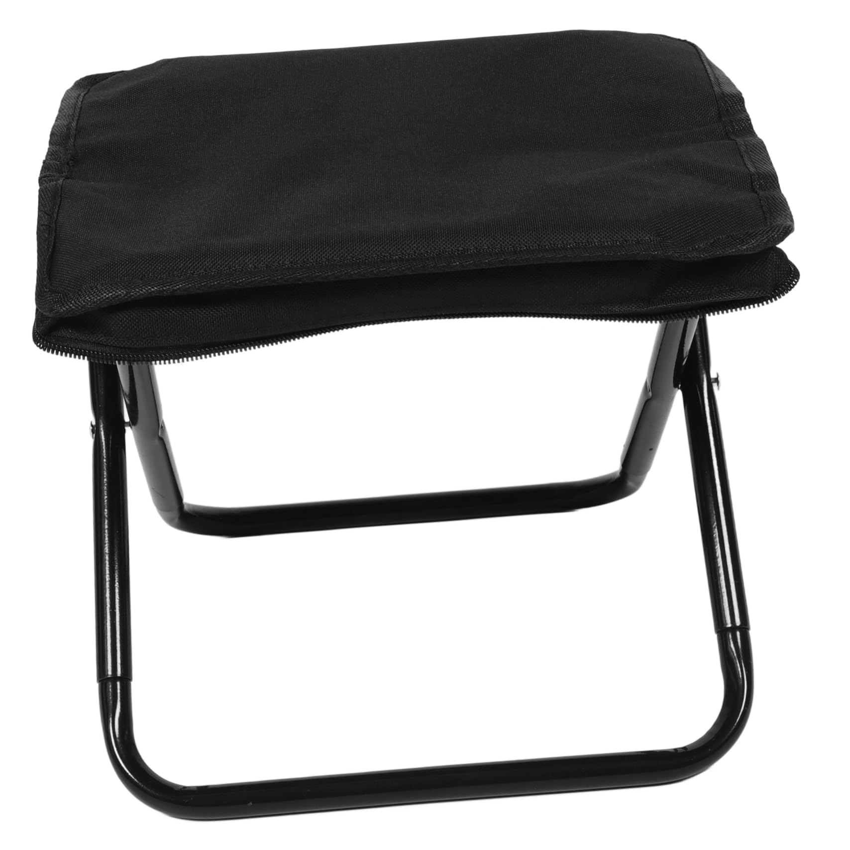 Sgabello Pieghevole da Campeggio Nero, Seduta Oxford Tubo in Acciaio | Mare e Picnic, Borsa Zip Inclusa, Struttura Compatta e Versatile per Uso Esterno