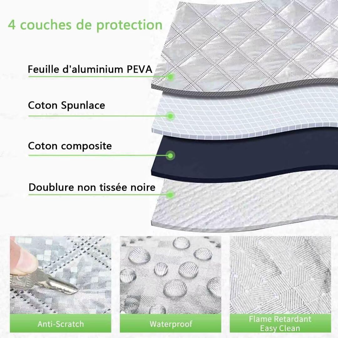 RGHDEHD Pare-Brise Avant Pare-Soleil Pour Renault Laguna I II III 1993-2015, Design Léger Pliable Isolation Thermique Protection UV Pare Soleil Voiture Avant,Silver