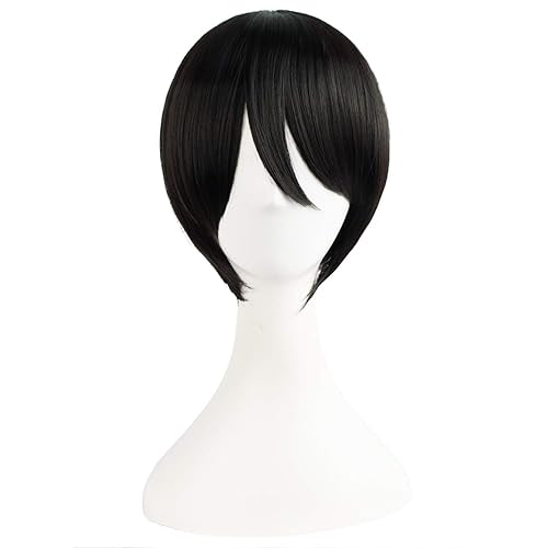 Miniatura 3 de Pelucas MapofBeauty se pueden equipar con pelucas y adornos para el cabello para cosplay negro azul Dark BlueBlack