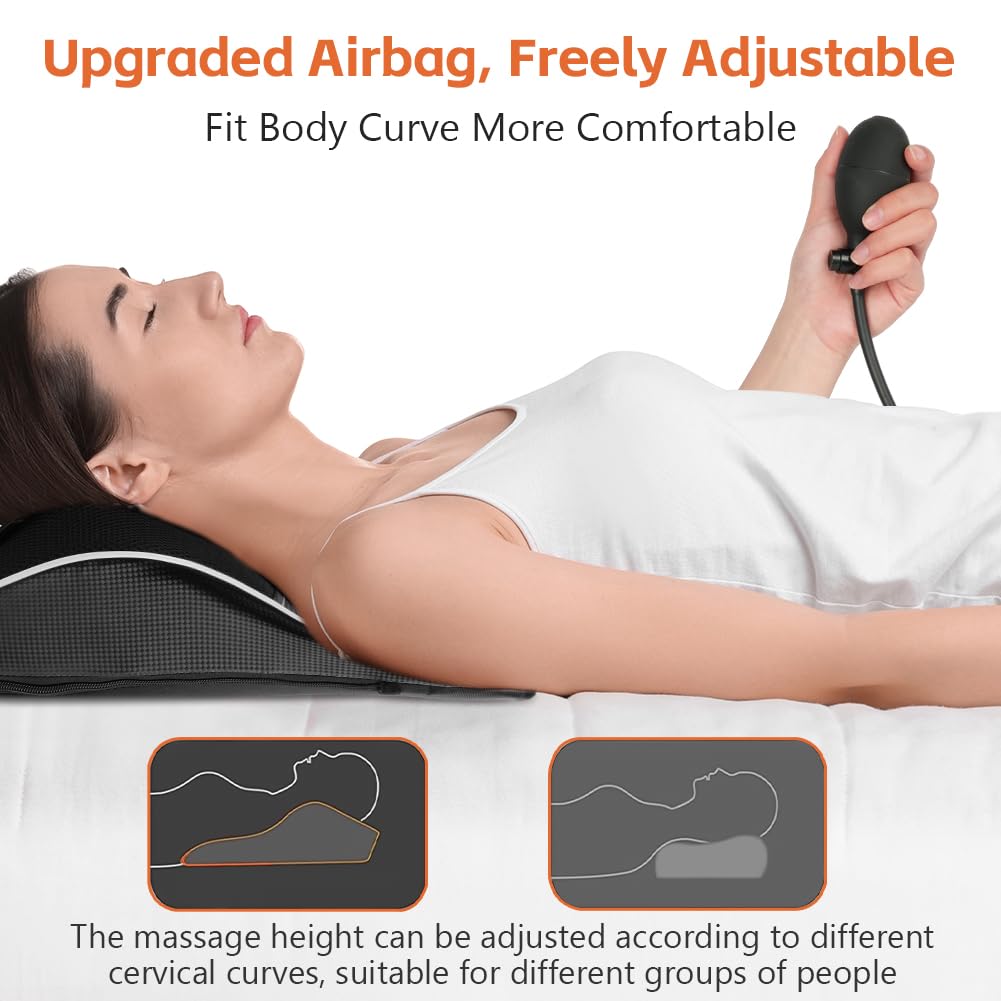 Aolso Nackenmassagegerät mit Wärme, Shiatsu Massagegeräte, 3D Rücken knetmassage, Knet Massagekissen zur Linderung von Rücken, Nacken, Schulter und Beinschmerzen, Geschenke für Männer und Frauen