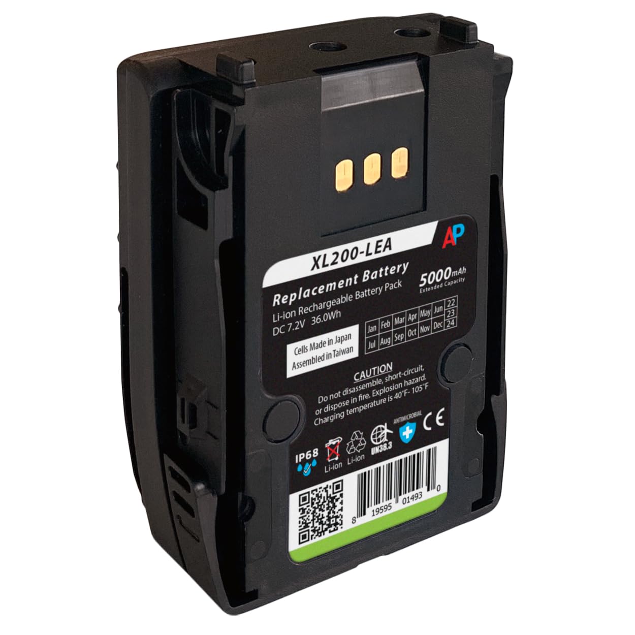 Artisan Power Replacement Battery for Harris XL 200P and XL 185P Radios. Heavy Duty Extended Capacity. 5000 mAh. Replaces XL-PA3V, XL-PA4M, 14035-5050-02, 14035-4010-04