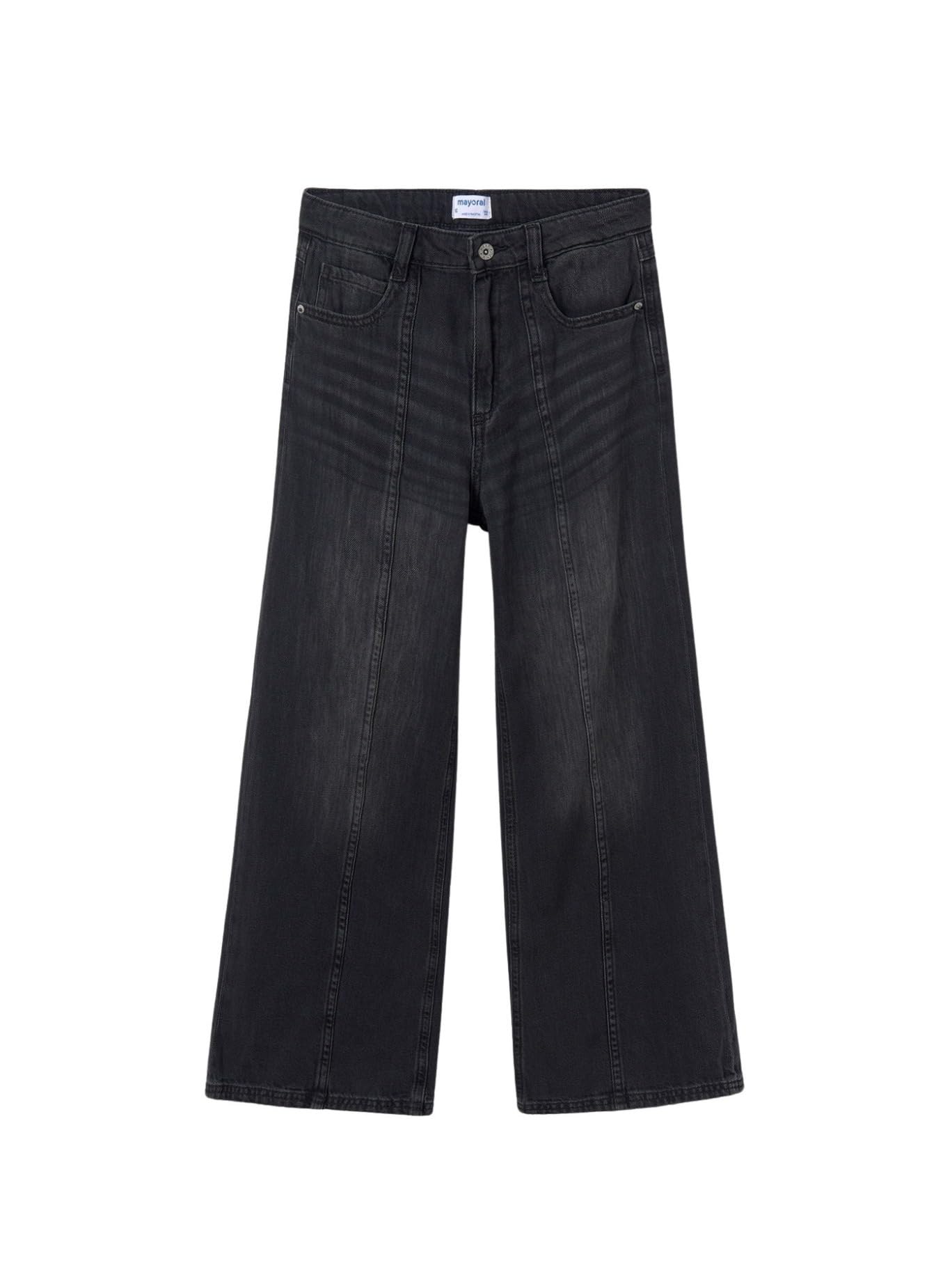 Mayoral Pantalone Lungo Jeans Wide Le per Bambine e Ragazze Nero 14 Anni (164cm)