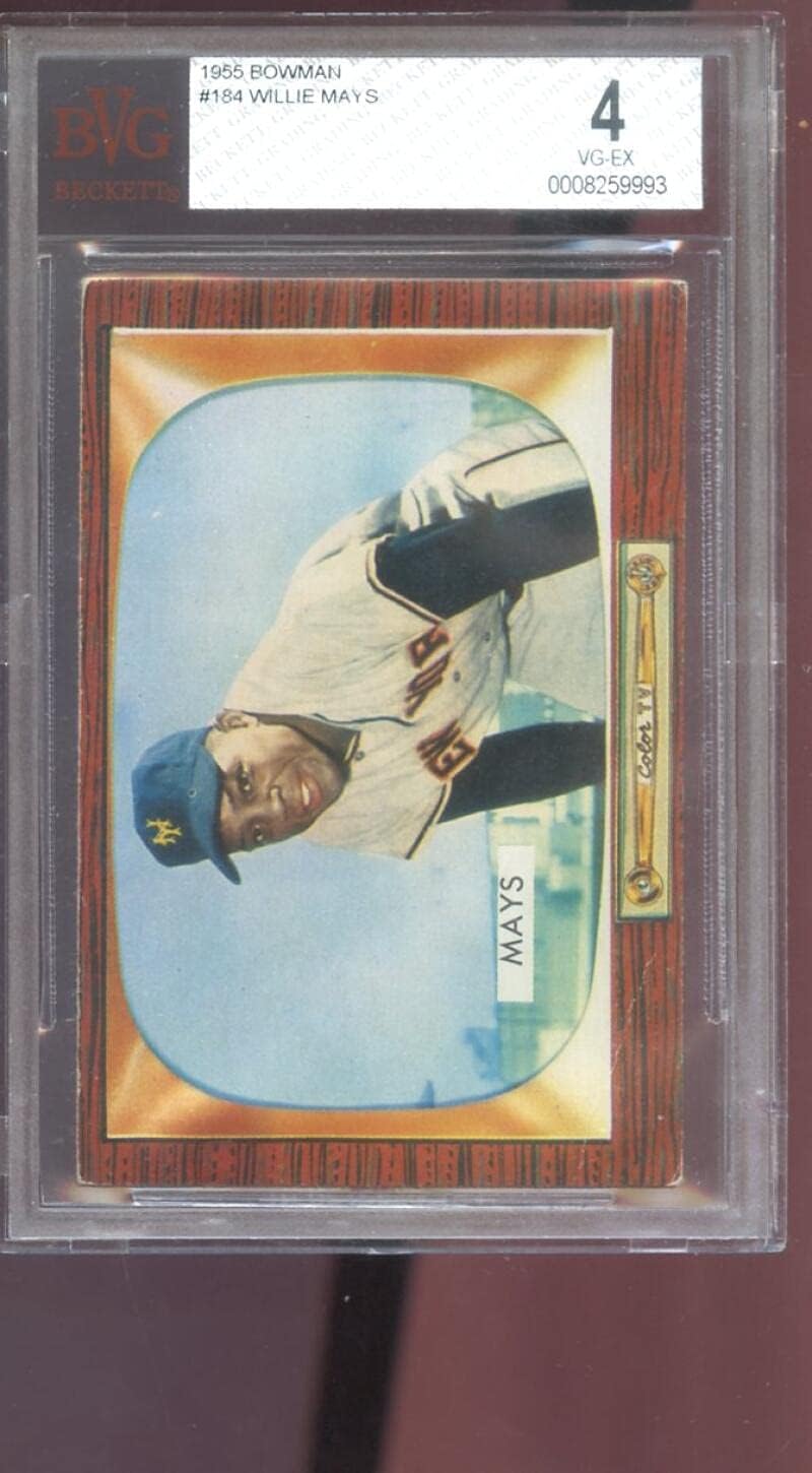 1955 Bowman #184 Willie Mays New York Giants BGS BVG 4 Graded Baseball Card
