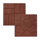 Rubberific Dual Sided Rubber Paver Tile - 16' X 16' X 3/4' (Red, 1 Tile)