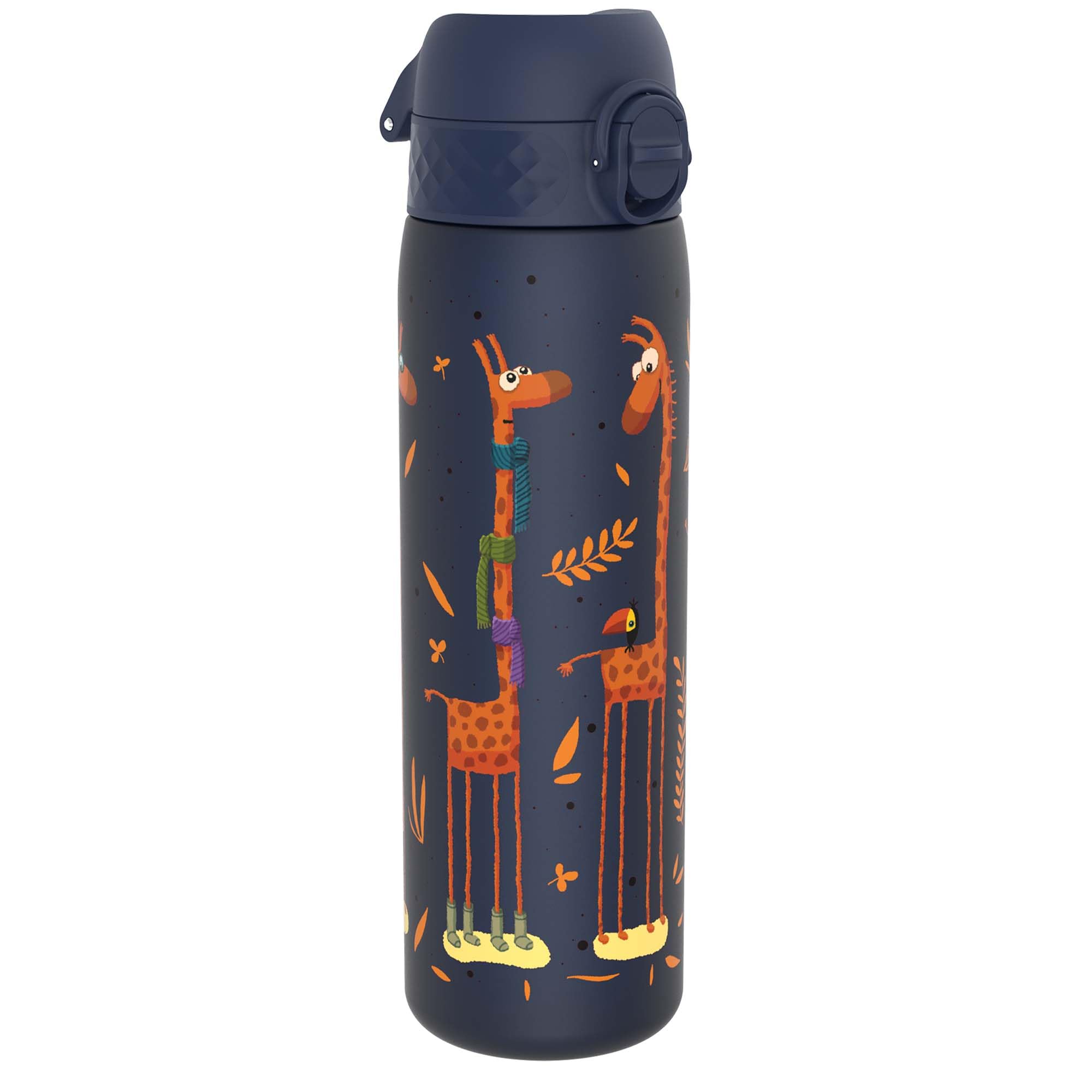 ion8 Trinkflasche, 500 ml, Auslaufsicher, Einhandöffnung, Sichere Verriegelung, Spülmaschinenfest, BPA-frei, Tragegriff, Klappdeckel, Leicht zu Reinigen, Klimaneutral