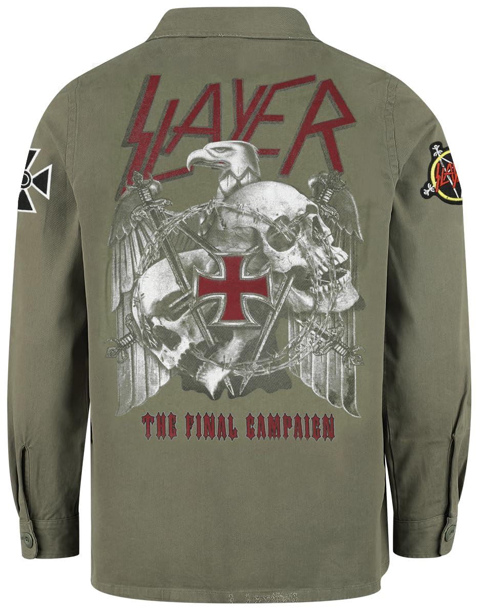Slayer Amplified Collection Military Shirt - Shacket Männer Langarmhemd Khaki