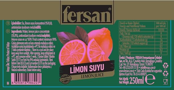 Fersan Limon Suyu 250 ml