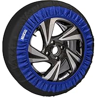 Sparco Set di 2 Calze da Neve in Tessuto Nero - Taglia L - Facili da Montare