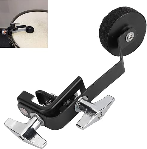 Miniatura 5 de Amortiguador de tambor silenciador de tambor con abrazadera externa silenciador con almohadilla de fieltro para práctica de control de tono,