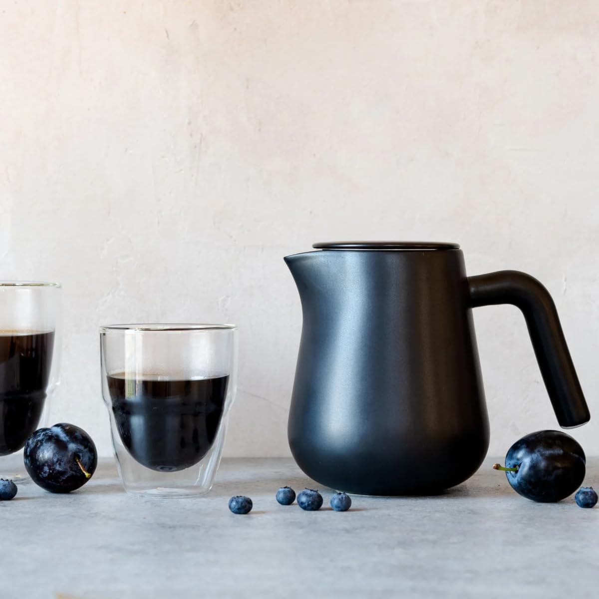ARCA X-Tract Kaffeekanne Porzellan mit Filter 0,8l | Coffee Maker für 4-5 Tassen | Kaffeebereiter mit Kaffeefilter Edelstahl, der warm hält | Kaffeezubereiter | Cold Brew Coffee Maker