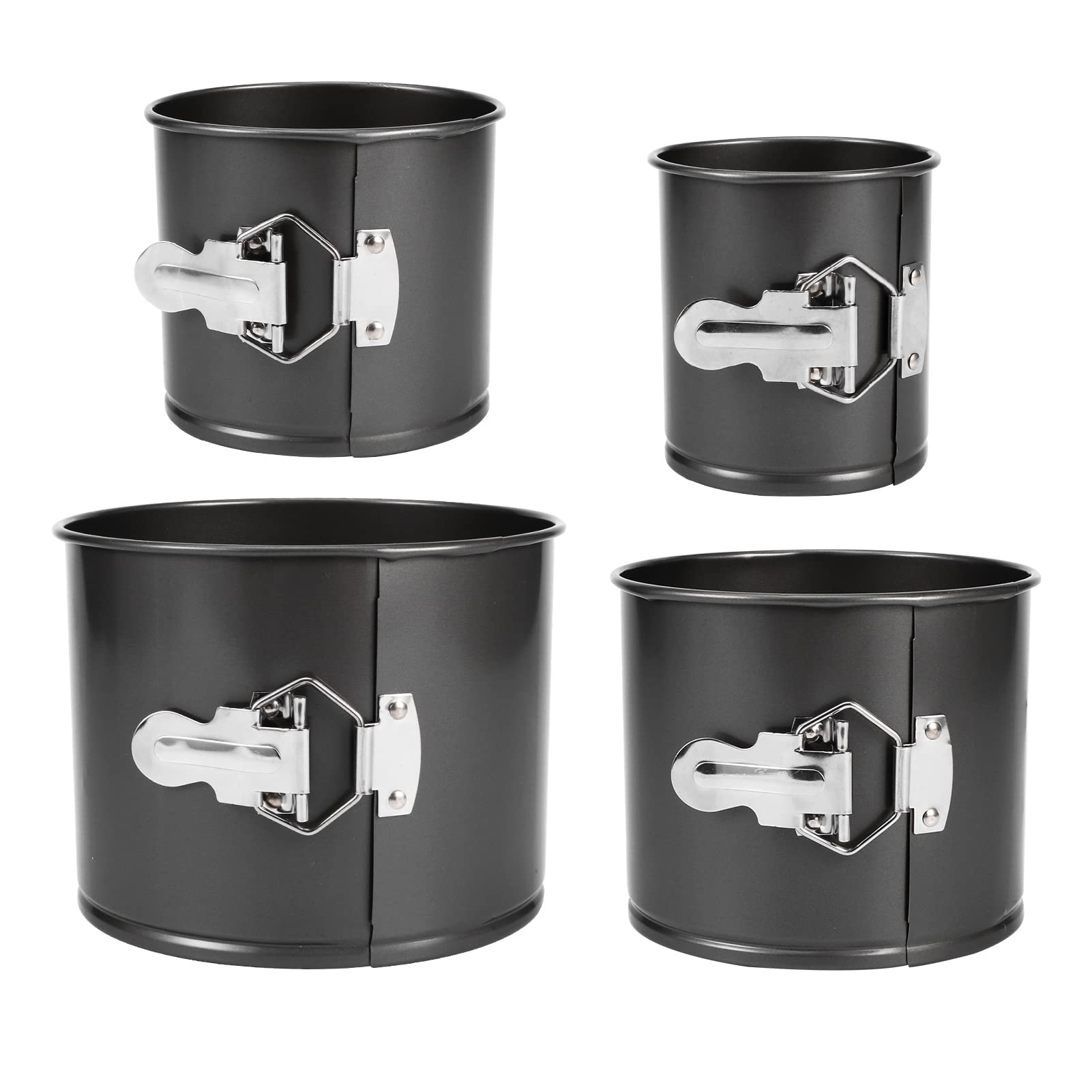 Springform 4er Set, Käsekuchenform mit abnehmbarem Boden, antihaftbeschichtete runde Backform für verschiedene Kuchengrößen – Größen 10/12/14,5/17 cm