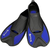 FFYJS Short Swim Fins for Adults - Lightweight Travel Diving Flippers with Mesh Bag, Training Fins Men Women