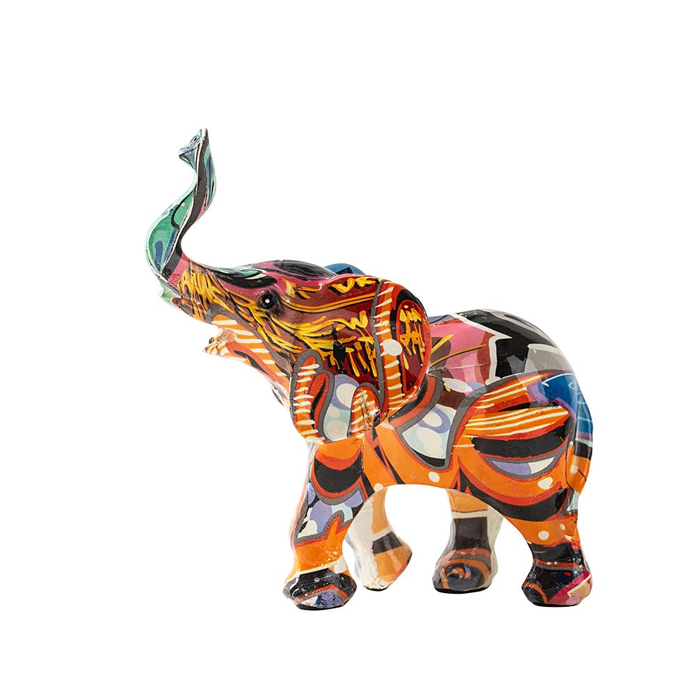 Décoration d'intérieur vibrante éléphant multicolore pour la maison
