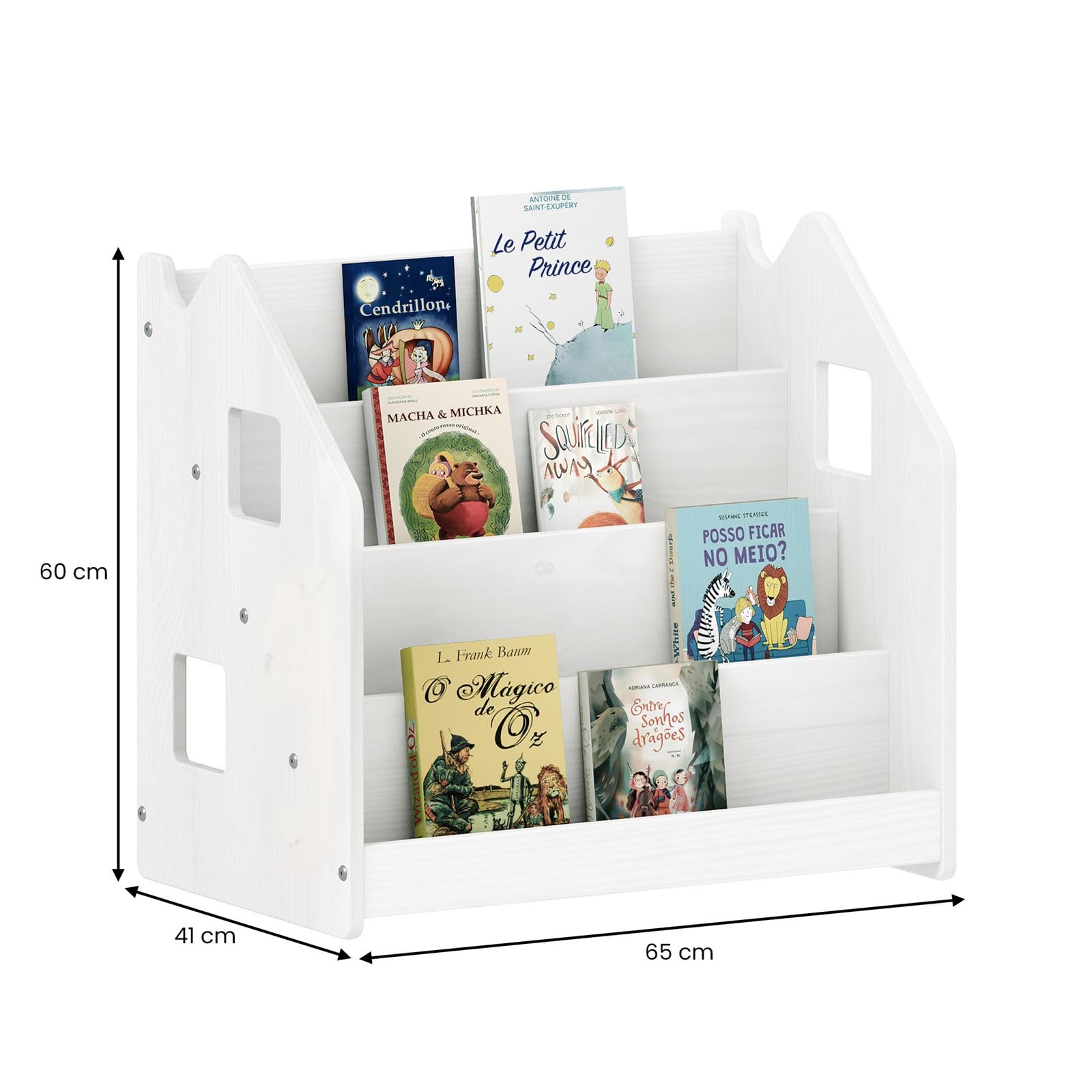 IDIMEX Bcherregal Bruno 4 Fcher aus Massivholz - wei Montessori  Bcherregal fr Kinderzimmer, Stabil und sicher mit abgerundeten Ecken,  Kinderzimmeraufbewahrung : Amazon.de: Kche, Haushalt & Wohnen