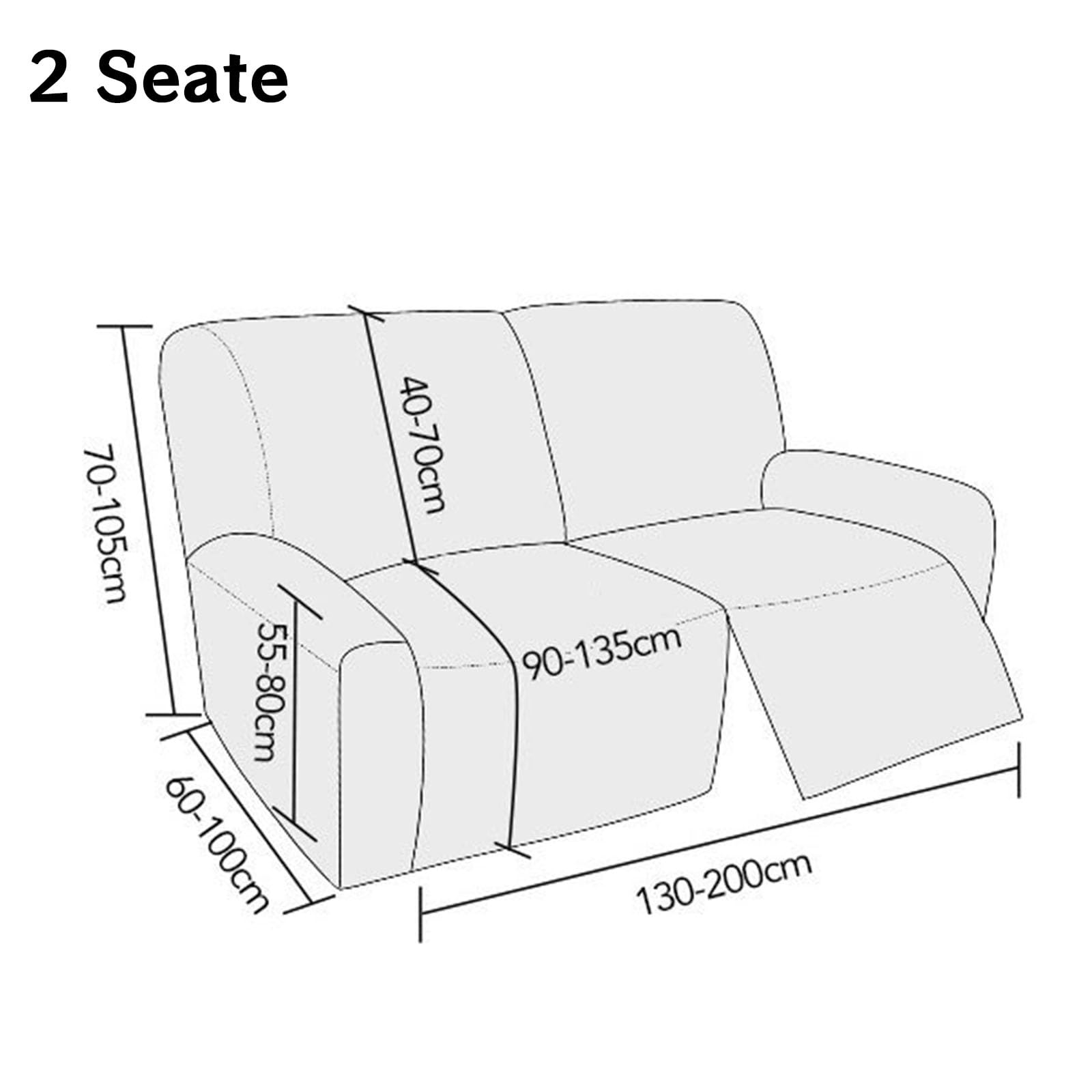 Surwin Copripoltrona Relax Reclinabile 1/2/3 Posto, Copripoltrona Elettrica Reclinabile Elasticizzato con Tasche Copri Poltrona Elettrica Reclinabile (2 Posti,Borgogna)