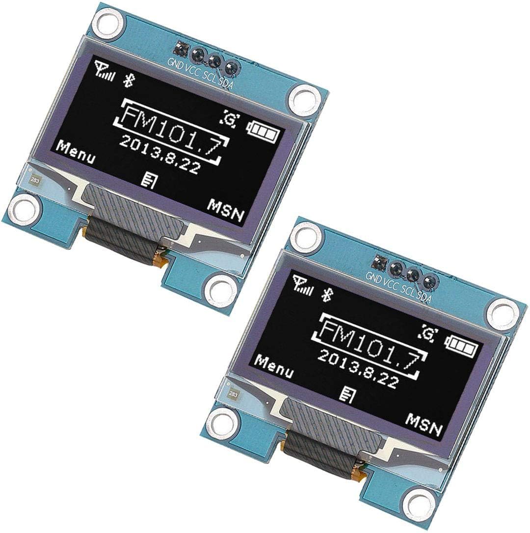 2pcs 1.3" IIC I2C Serial 128x64 SSH 1106 OLED LCD Display LCD Module AVR PIC STM 32 - White Font