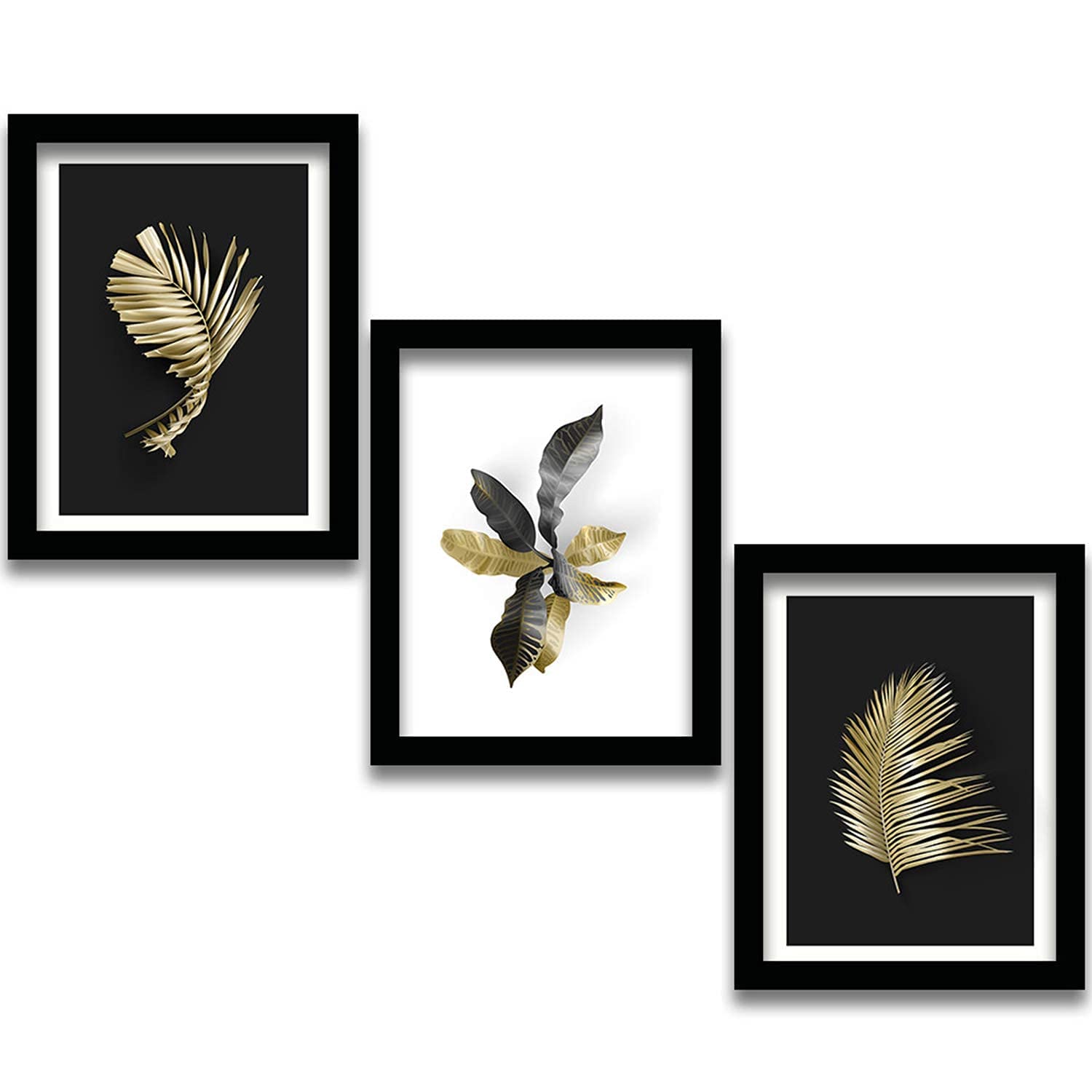 BANGERZ Set of 3 Framed Wall Paintings for Living Room - Home Decor Items - Large Size Frames for Office, Hotel, Cafe - Wall Decoration - Decorative Artwork