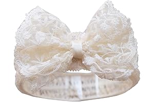 Baby Baptism Headbands for Girls Lace Bow Christening Headband