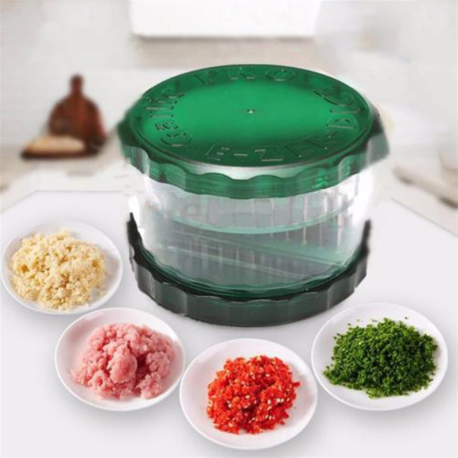Knoblauchzerkleinerer, Knoblauchpresse, Zerkleinerer, Ingwer-Fleischwolf, Knoblauchreibe, Mini, tragbar, ABS-Edelstahl, Knoblauchpresse, Zerkleinerer, Slicer, Handpresser, Grin
