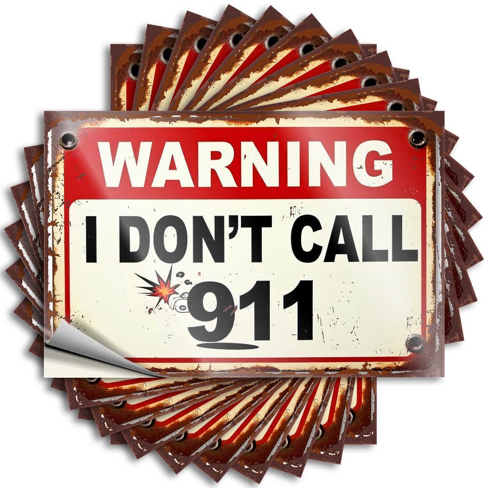 Vintage Bar Decor Tattoo Hat | Warning: No 911 Call Winter Motorcycle Sticker Pack(8X12CM)