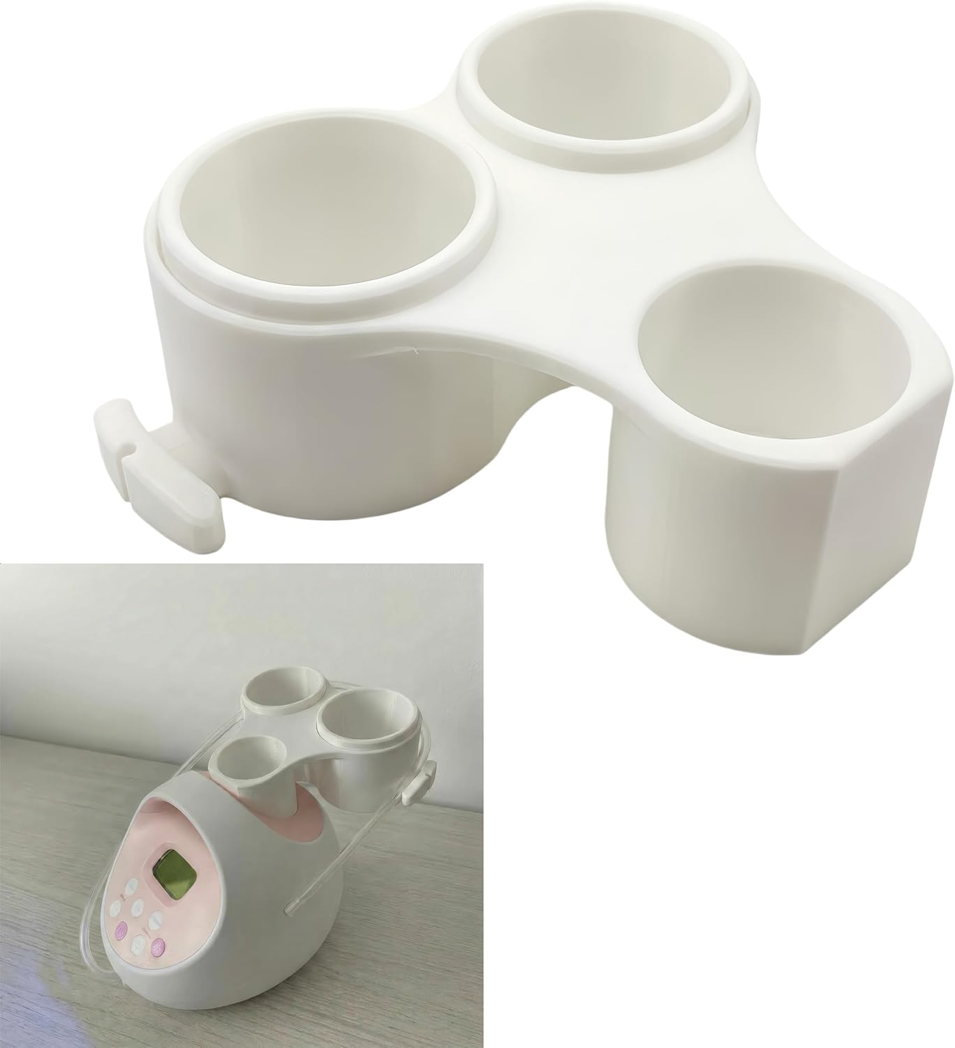 Bottle and Hose Holder Designed Exclusively for Spectra S2 - Organizer Station to Prevent Spilled Milk & Tangled Tubes, Must-Have Pumping Accessory for New Moms (White)