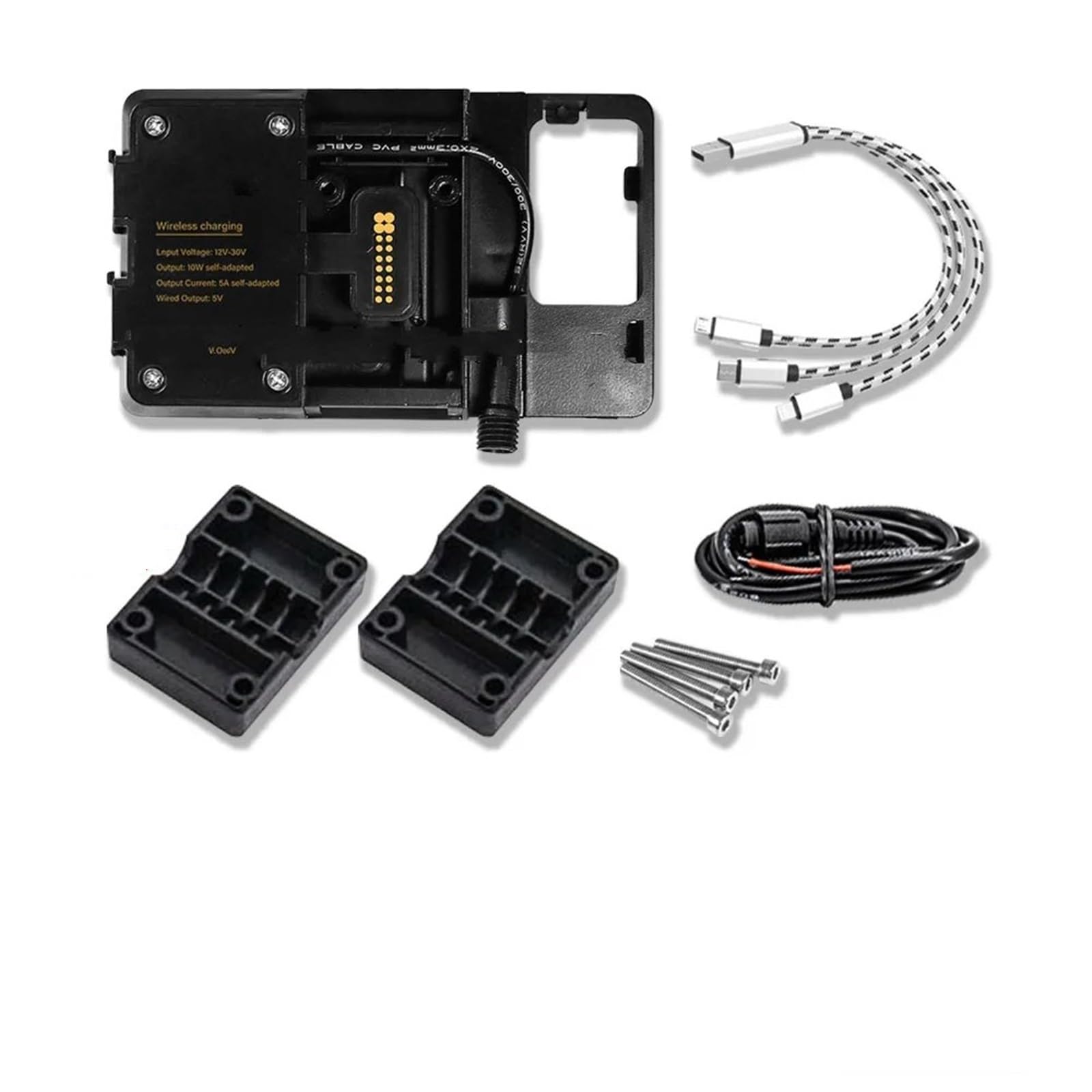 Support Telephone Velo Pour BMW R1200GS LC Pour Support De Navigation Aventure R1250GS S1000XR R1200RS USB Chargeur Sans Fil Support Téléphone Portable Support Support Telephone Moto Rotation(Wireless