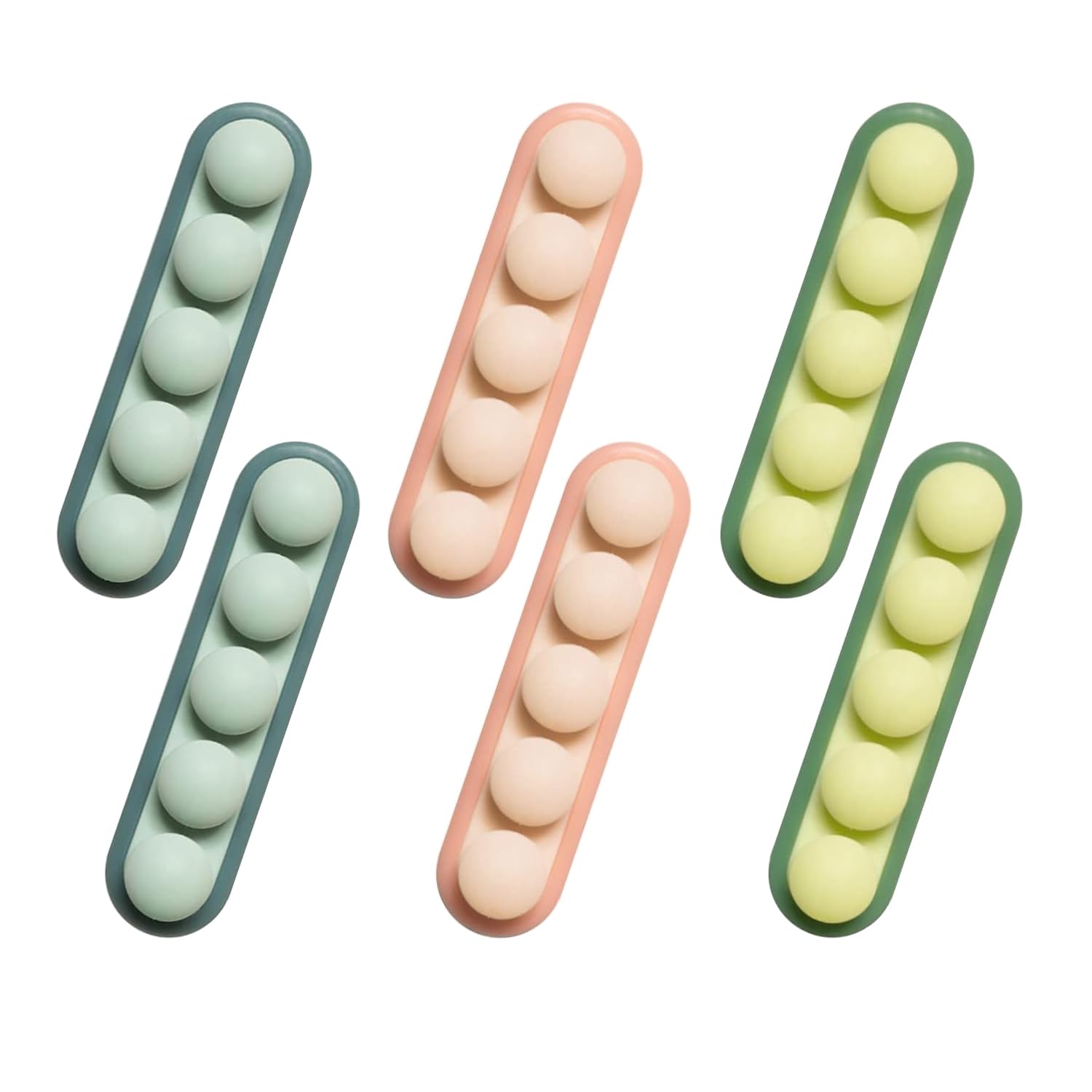 COOCAT Cute Pea Cable Clips, USB Cable Organizer, Charging Cord Holder, Wire Management for Car Office Desk Workbench Bedroom Bedside Nightstand (6-