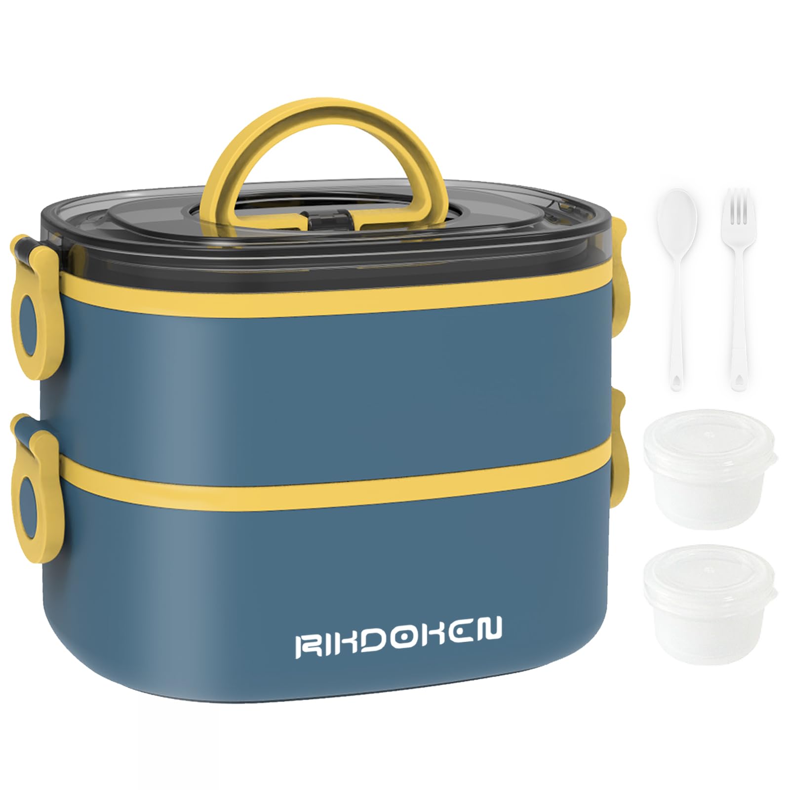 Amazon.com: RIKDOKEN Lunch Box, Stackable 2 Layers Containers, Portable ...