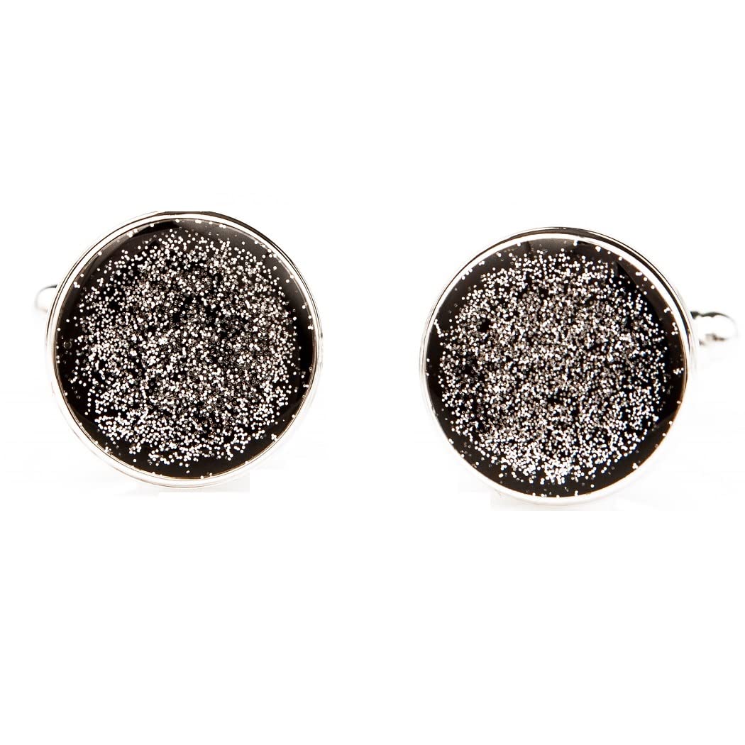 mrcuff Black Diamond Dust Formal Set Cufflinks in Presentation Gift Box & Polishing Cloth-picture-27