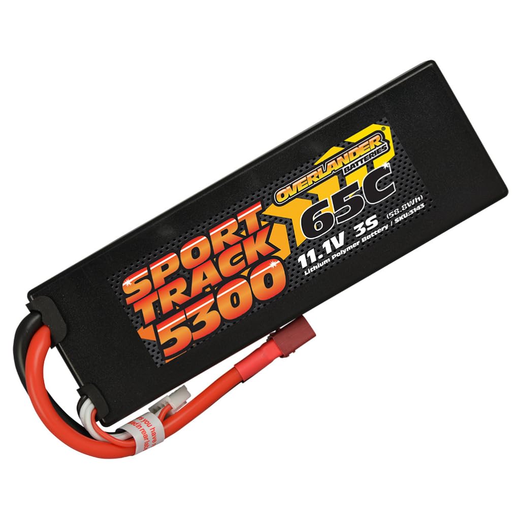 Overlander 5300mAh 11.1V 3S 65C Hard Case Sport Track LiPo Battery with Deans connector - #3143