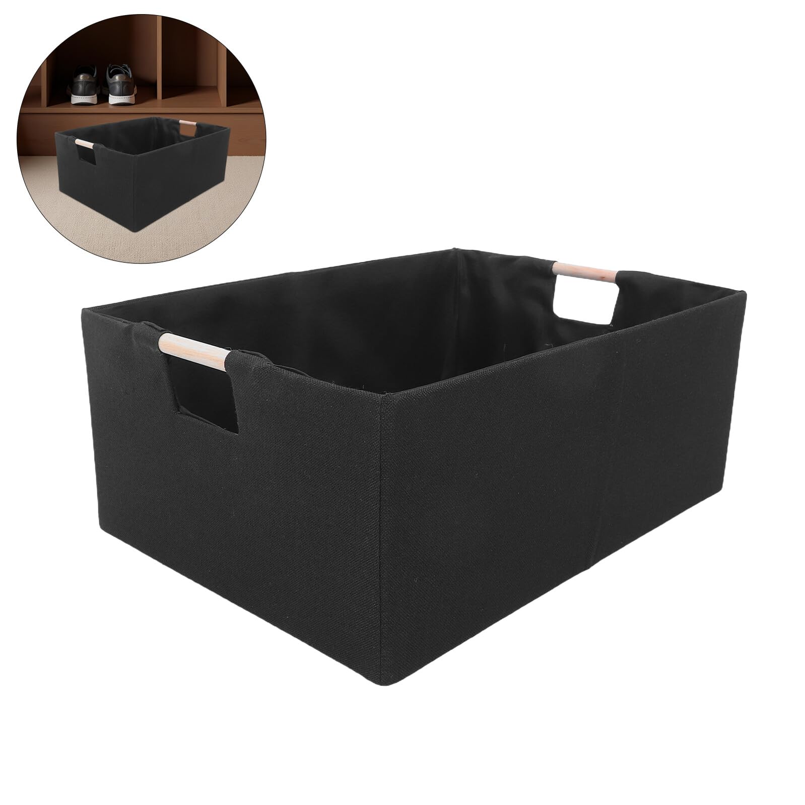 Toyvian Faltbare Stoff Aufbewahrungskörbe mit Griffen 42x31x17cm Rechteckige Organizerboxen für Kleiderschrank und Regal Stabile Aufbewahrungsboxen zum Schutz vor Staub