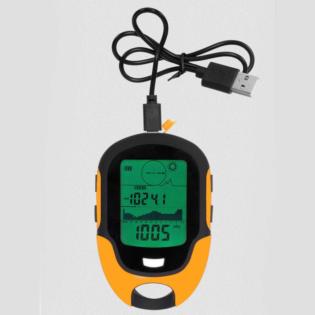 MAGT Brujula Digital Altimetro Digital Brujula Altimetro, SUNROAD Altímetro Digital multifunción para montañismo al Aire Libre FR500 Barómetro de Pesca con brújula(Amarillo)