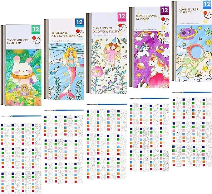 THE VOILA COMPANY Painting Book For Kids | Pocket Watercolor Sketchbook | Colorful Watercolor Paints With Paint Brush For Child | Improve Childrens Fine Motor Skills | Best Gift For children | Pack 6 (B0D4MKFTPX) Amazon Price History, Amazon Price Tracker