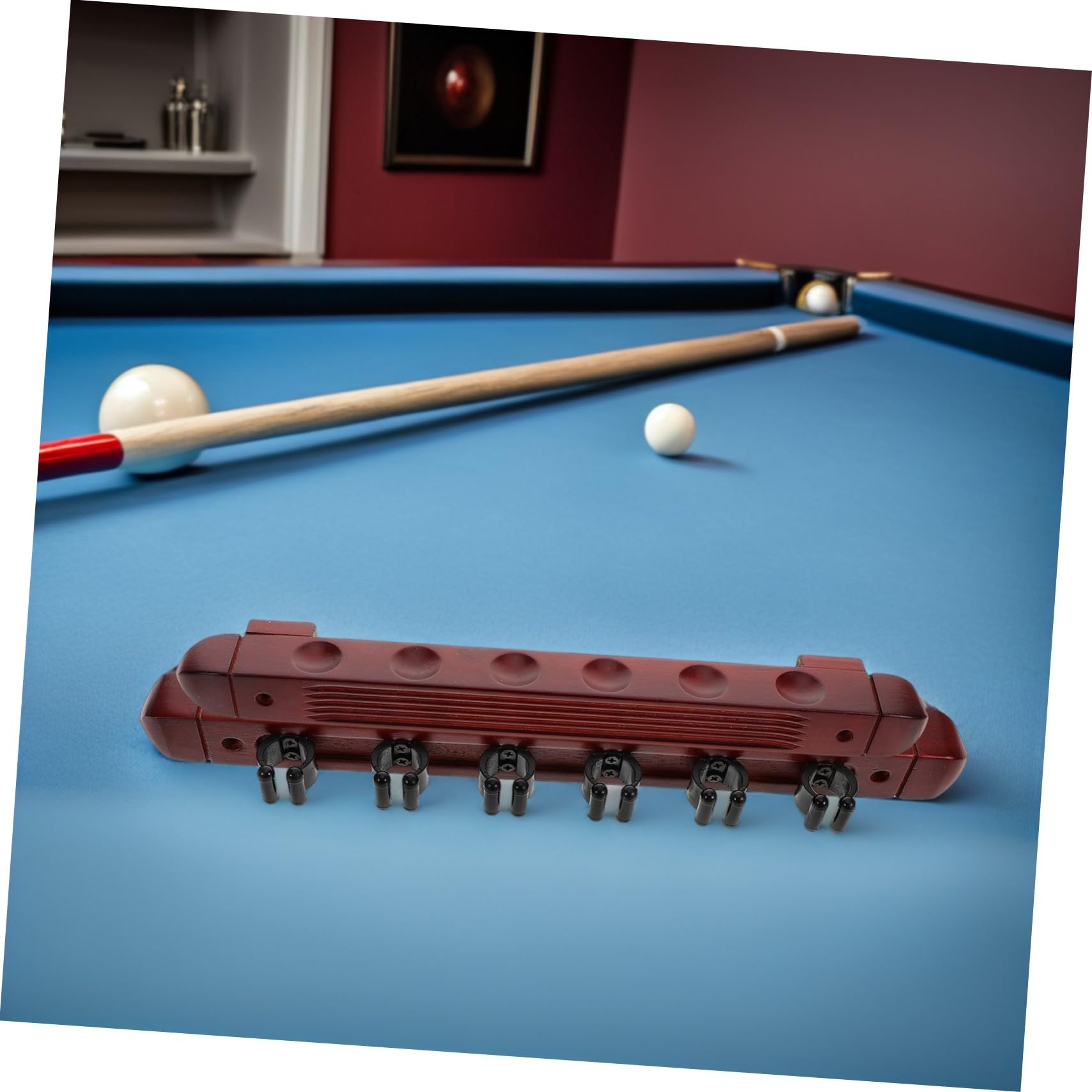 Kisangel Lot De 2 Supports De Queues De Billard en Bois Support De Rangement pour Queues De Billard À 6 Emplacements pour Salle De Jeux