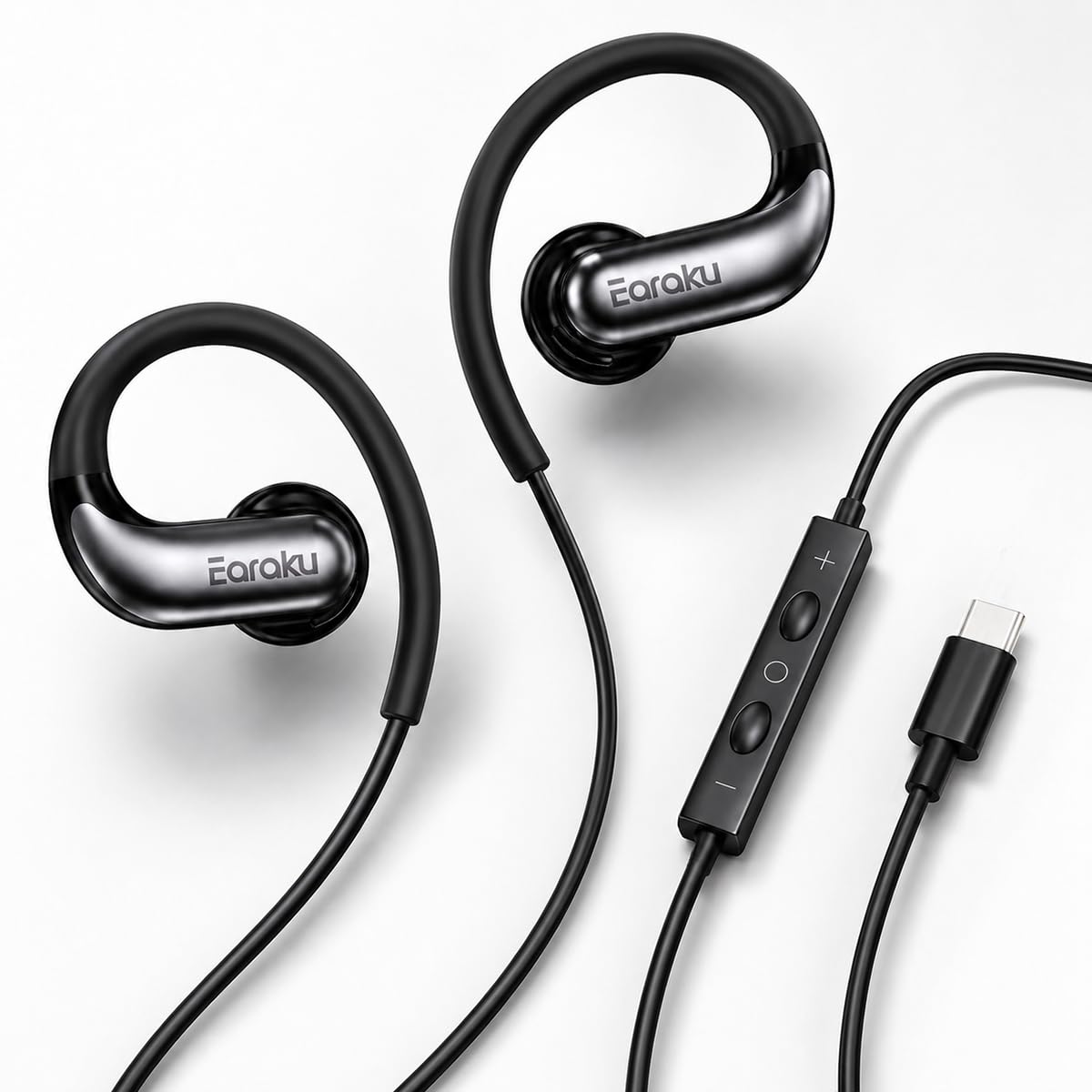 【原音忠実】 イヤホン 有線 耳掛け式 マイク付き Earaku (イアラク)…