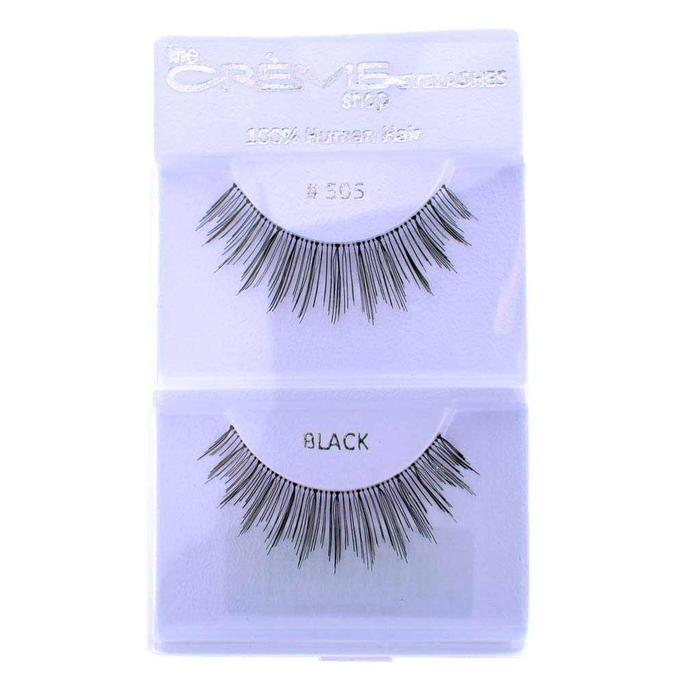 12 Pairs Crème 100% Human Hair Natural False Eyelash Extensions #505