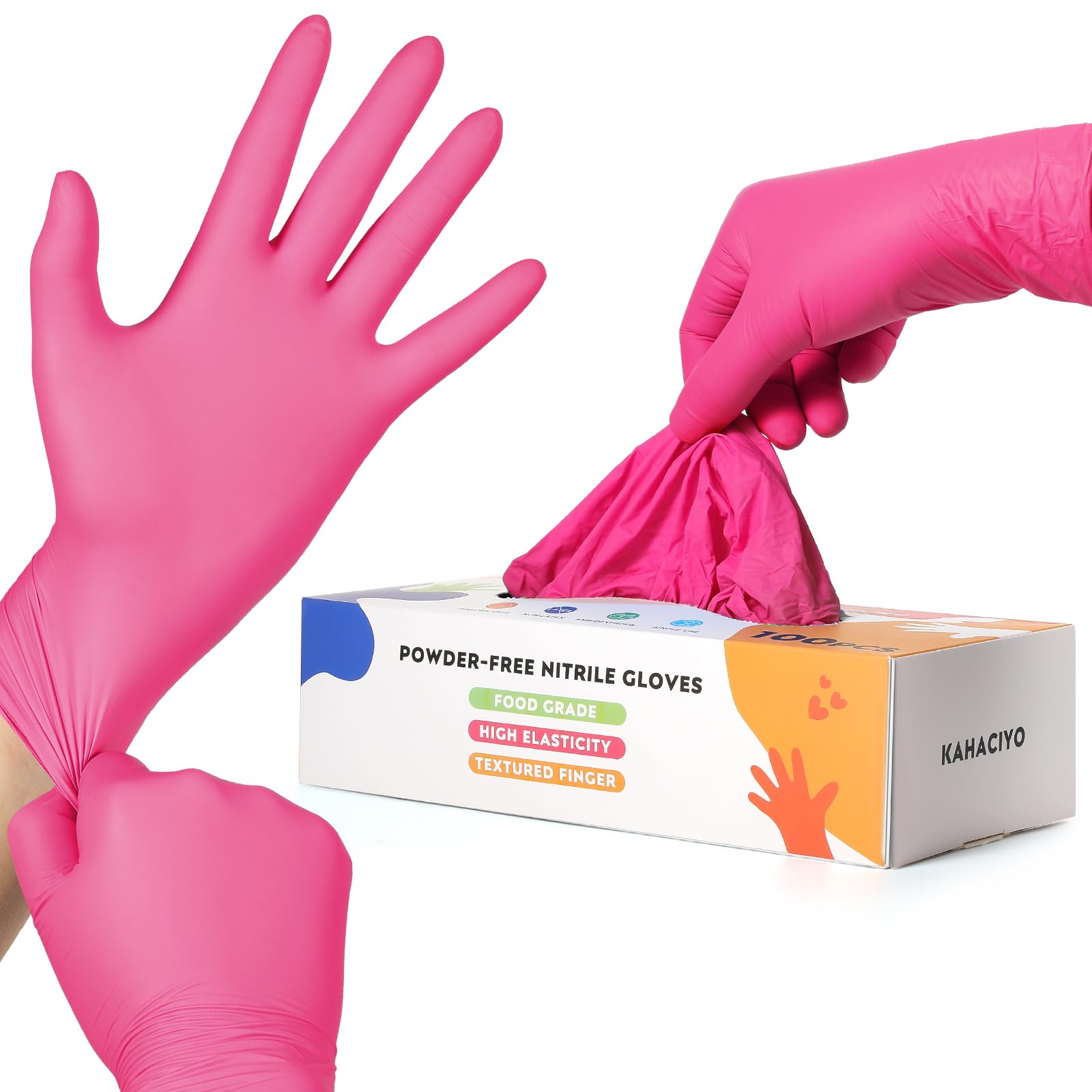 Kids Disposable Nitrile Gloves for 4-10 Years, Suitable for Cooking, Gardening, Painting, Powder and Latex Free-100 PCS