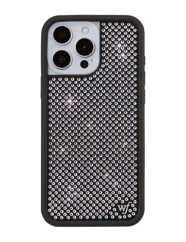 Image of Wildflower Cases - Compatible with iPhone 16 Pro Max | Protective Black Bumper, 6.5ft Drop Test Certified, Women Owned Small Business | Trendy Sparkle New Cute Diamond | Rhinestone Collection - White
