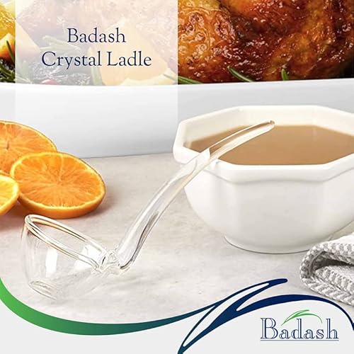Badash Crystal Gravy Serving Ladle 6" Long MouthBlown LeadFree