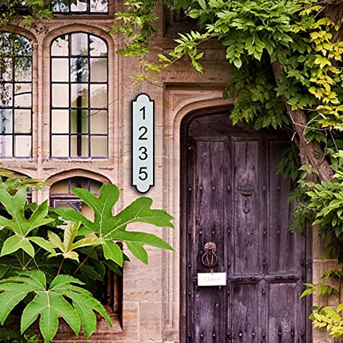 Sinkaa Reflective Address Plaques For House - 13.5" X 3" Customized House Numbers Sign For Mailbox, Store, Office, Outside, Aluminum Composite, Pre-Drilled #TOP5