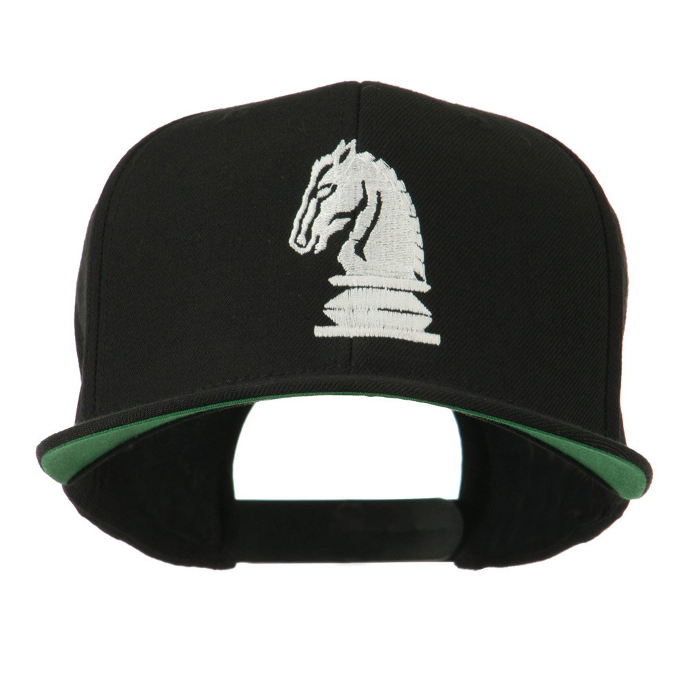 e4Hats.com Chess Piece of a Knight Embroidered Flat Bill Cap