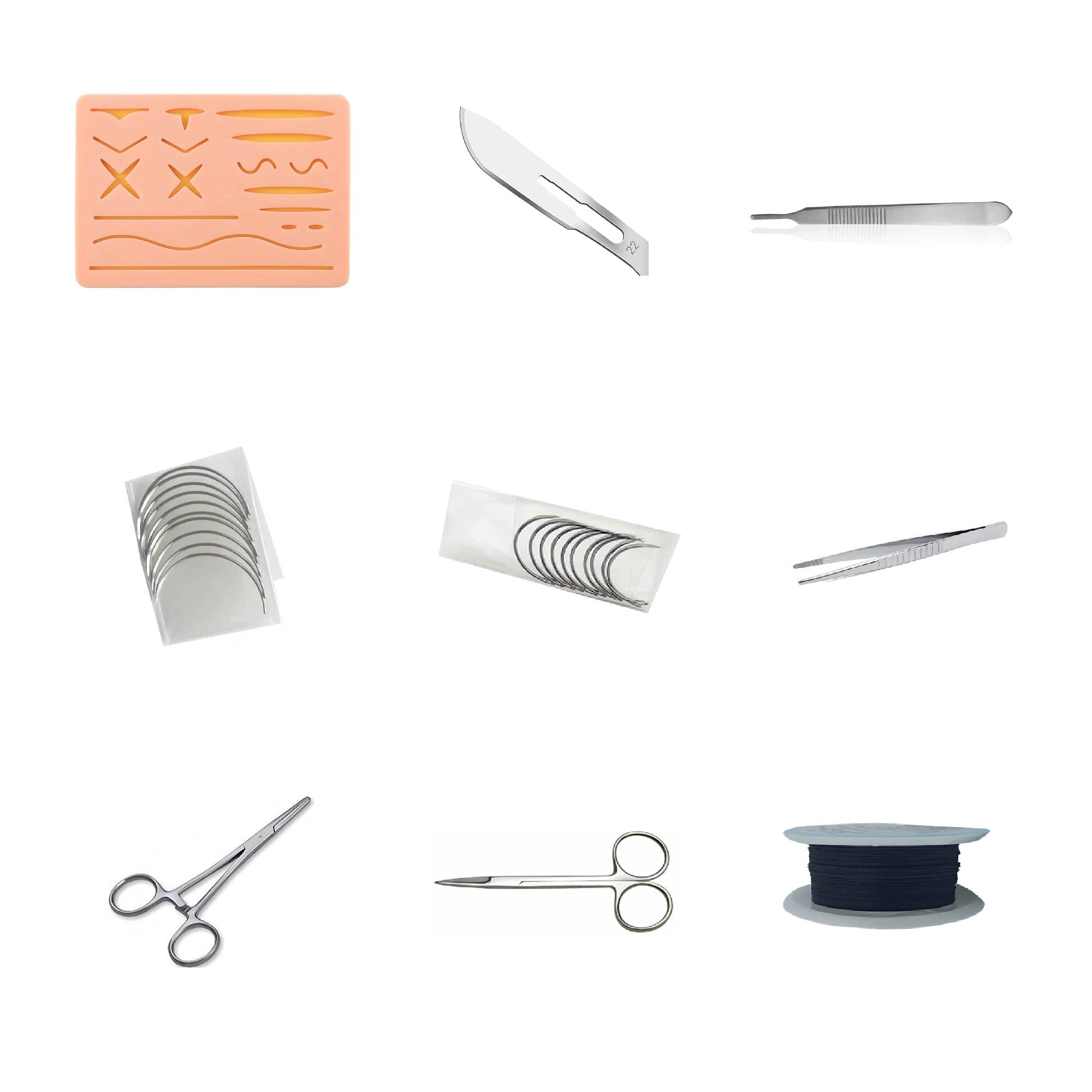 DELITE SURGICAL CO Suturing Kit : Complete Suturing Practice Kit for Students with Silicone Suture Training Practice Pad and suture tools (B0CDXXS6SP) Amazon Price History, Amazon Price Tracker