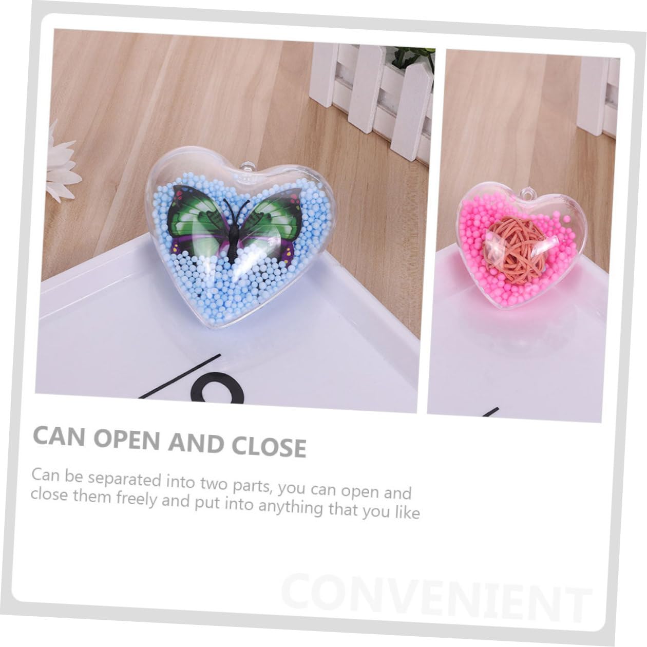 Bolas de Adorno Colgantes Transparentes en Forma de Corazón 10 CM 12 Piezas Bolas Rellenables para Decoración de San Valentín Navidad y Bodas