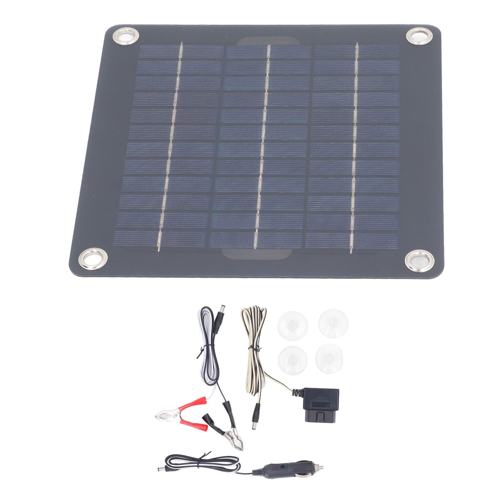 Kit Caricabatteria Solare 12V 18V 20W Mantenitore Batteria Monocristallino per, Auto, Barca, Moto, Barca, Pannello Solare Impermeabile Portatile 12V